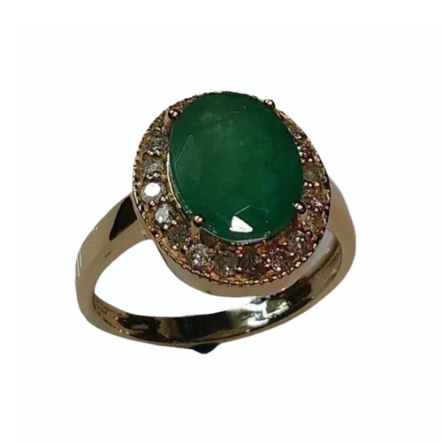 Ladies Oval Emerald Diamond Ring