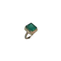 Oval Emerald Diamond Ring - Shape: Square
