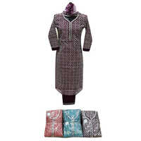 Multicolor Pure Purple Ajrakh Suit Set