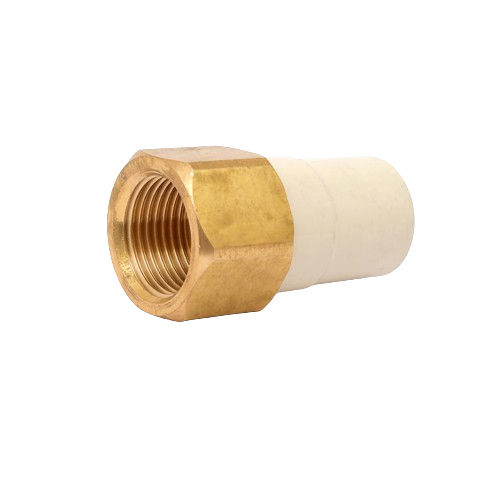 White Brass Female Thread Adaptor Hexagon