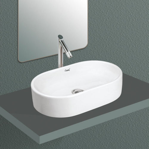 White 520 X 320 X 120 Mm Capsule Table Top Basin