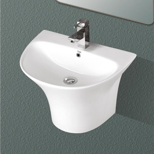 White 15 X 14 Inch Half Pedestal Morfil Wash Basin