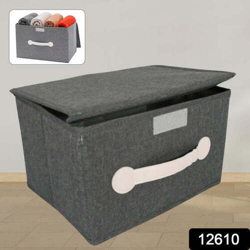 SMALL FOLDABLE STORAGE BOX WITH LID AND HANDLES