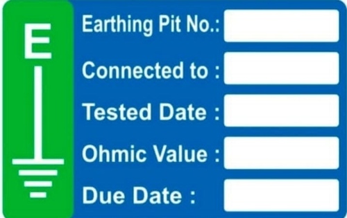 Earthing Name Plate - Feature: High Quality