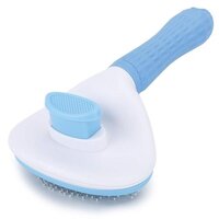 Pet Self Cleaning Brush - Stainless Steel Bristles , Anti-slip Handle, Ergonomic Design, Gently Removes Mats And Loose Hair, Promotes Healthy Coat