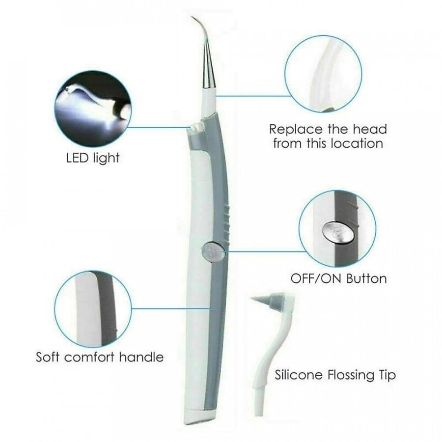 ULTRASONIC ELECTRIC TOOTH DENTAL CLEANER WITH LED LIGHT