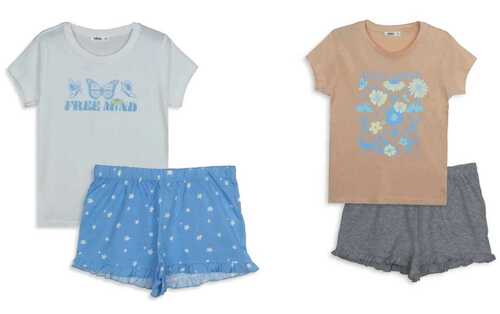 GEMO GIRLS PRINTED SHORTY PYJAMA SETS