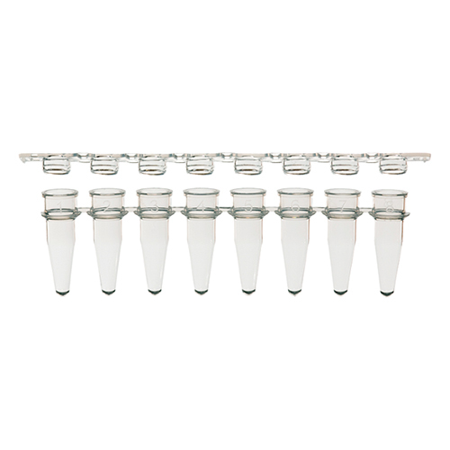 3135-00 0.2 mL 8-Strip PCR Tubes And Clear Flat Caps