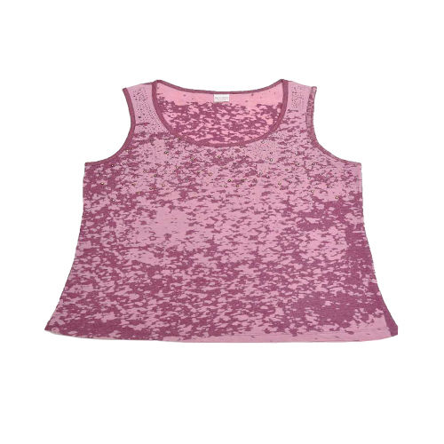 Sleeveless Burnout Printed Top - Color: Different Available