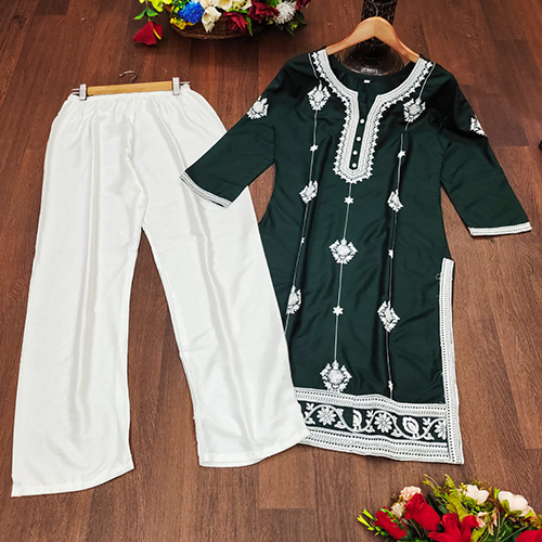 Designer Pure Rayon Viscos With Lakhnawi Stich Kurti