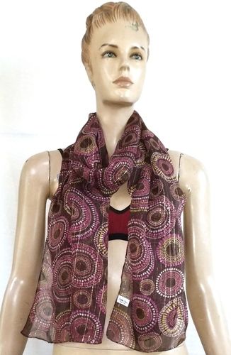 Chiffon Lurex Printed Scarf