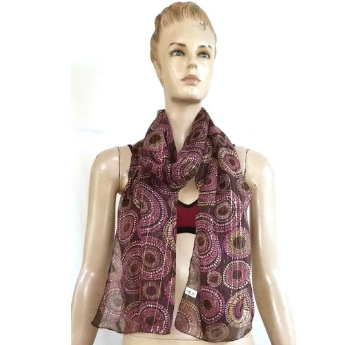 Chiffon Lurex Printed Scarf