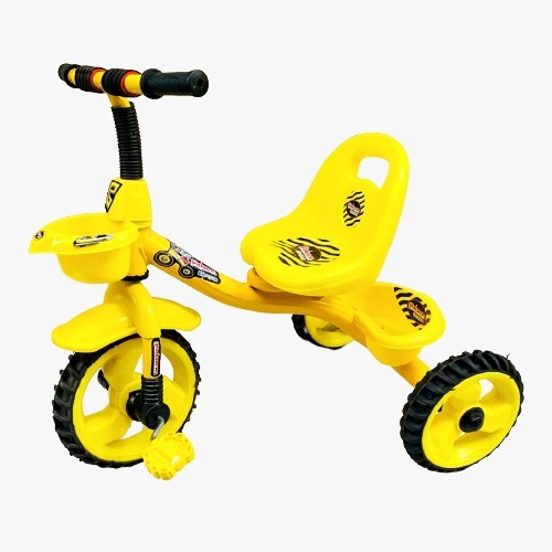 Color Rambo - Plastic, 25x16x12 inches, Yellow | Easy Steering, Durable Frame, Safe Design, Adjustable Seat, Storage Basket, Max Weight Capacity 50 lbs