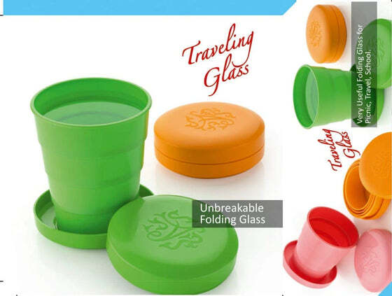 PORTABLE TRAVELLING CUP/TUMBLER WITH LID FOLDING