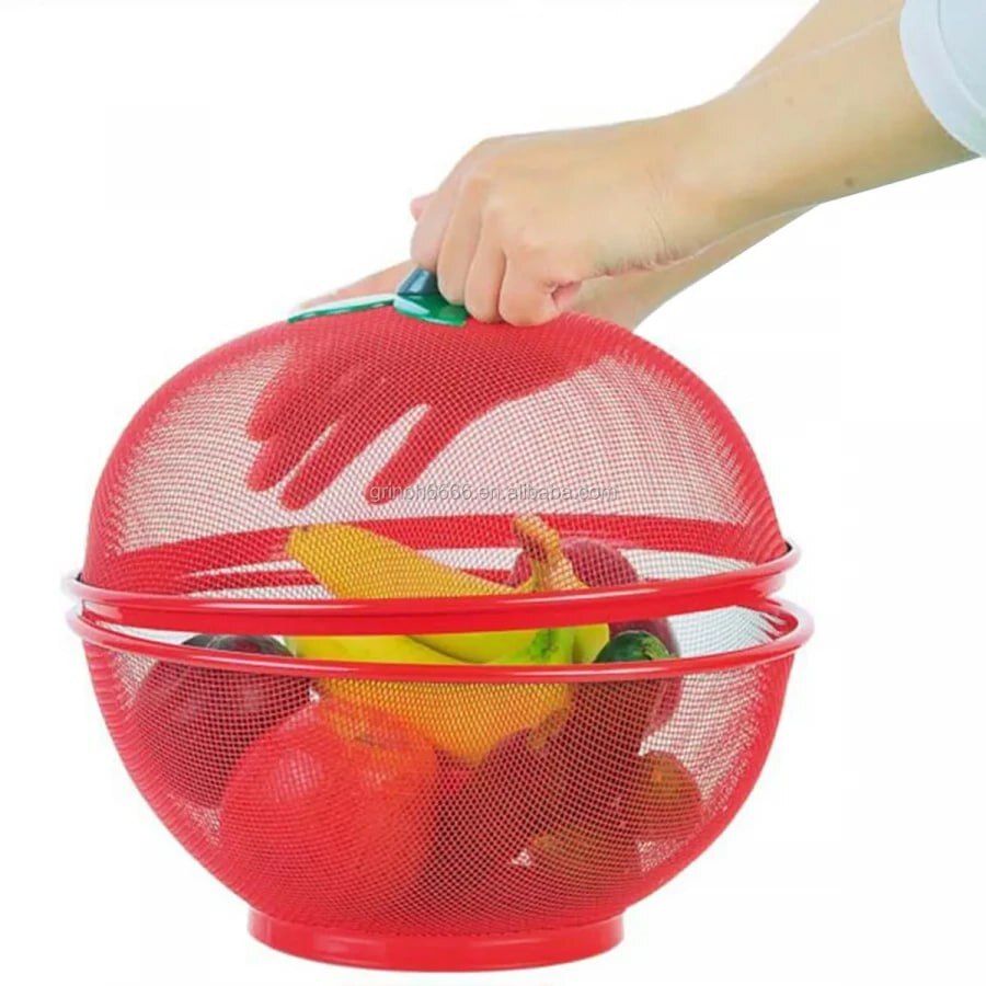 APPLE SHAPE NET FRUITS BASKET FOR KITCHEN