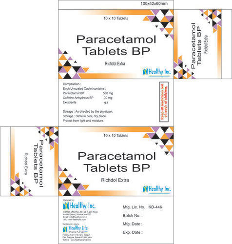 Paracetamol 500Mg + Caffeine Anhydrous 30Mg Tablet