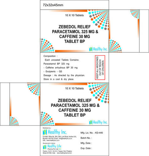 Paracetamol 325mg + Caffeine 15mg + Phenylephrine 2.5mg + Chlorpheniramine 2mg Tablet