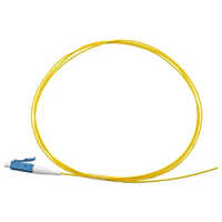 0.9 Mm Lc Fiber Optic Pigtail Cable - Iron Conductor, 0.9mm Diameter, Yellow Pvc Jacket | Stranded Design, Ideal For Industrial Applications