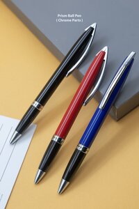 Prism metal ball pen