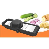 GANESH ADJUSTABLE PLASTIC SLICER, 1-PIECE, BLACK / SILVER