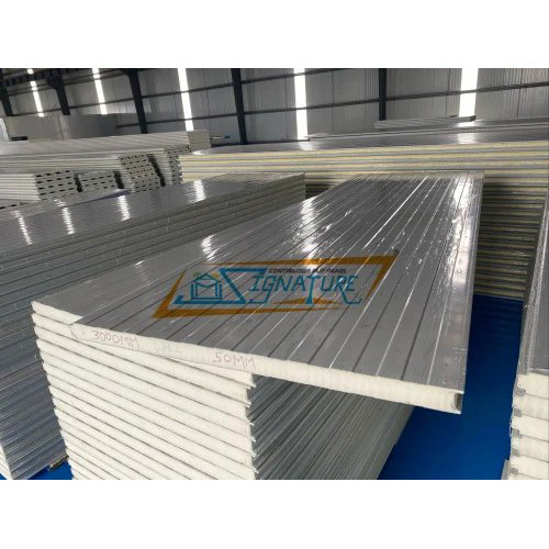 Polyurethane Galvanised 50mm PUF Insulated Wall Panel, For Industrial, Thickness 50-100mm