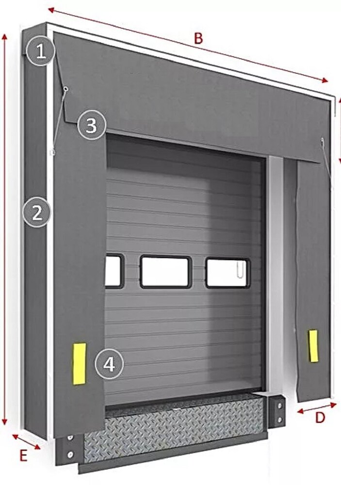 Retractable Dock Shelter - PVC, 3.4 x 3.5 m, Black | Aluminum Alloy & Stainless Steel Frame