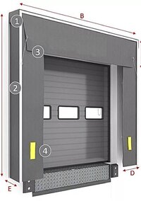 Retractable Dock Shelter - Pvc, 3.4 X 3.5 M, Black | Aluminum Alloy & Stainless Steel Frame