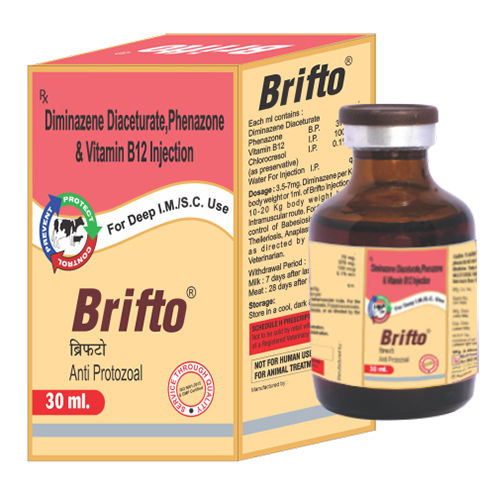 30 Ml Diminazene Diaceturate Phenazone And Vitamin B12 Injection - Physical Form: Liquid