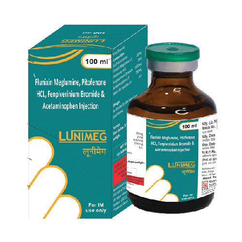 100 ML Flunixin Meglumine Pitofenone HCL Fenpiverinium Bromide And Acetaminophen Injection