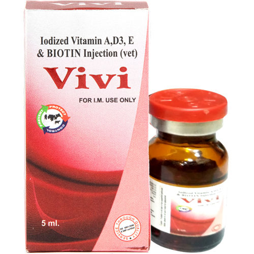 5 Ml Iodized Vitamin A,D3,E And Biotin Injection - Physical Form: Liquid