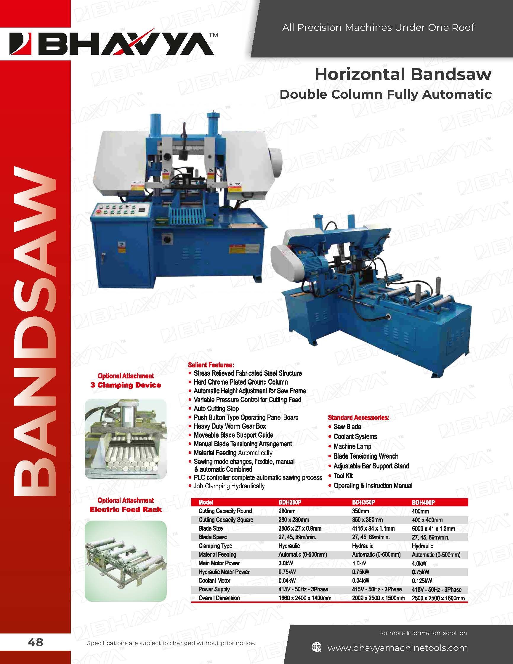 Double Column Semi Automatic Horizontal Bandsaw Machine