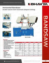 Degree Cutting Double Column Bandsaw Machine