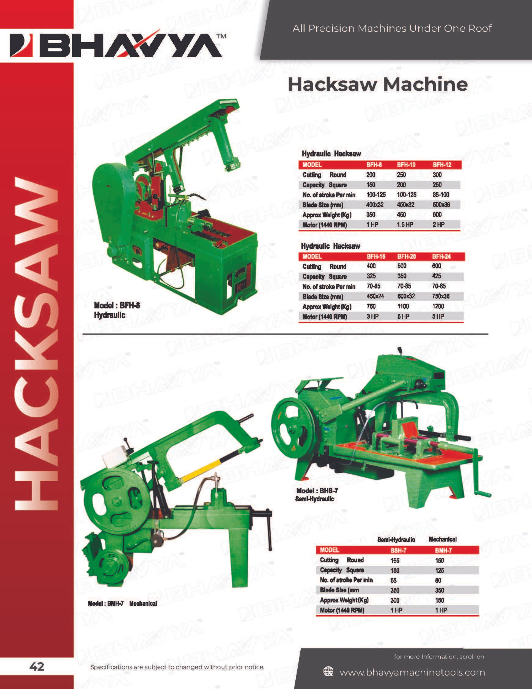 Semi-Hydraulic Hacksaw Machine