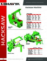 Semi-Hydraulic Hacksaw Machine