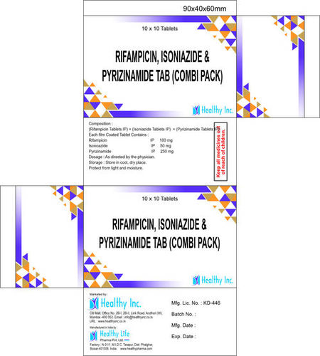 Rifampicin 100mg + Isoniazid 50mg + Pyrazinamide 250mg tablets