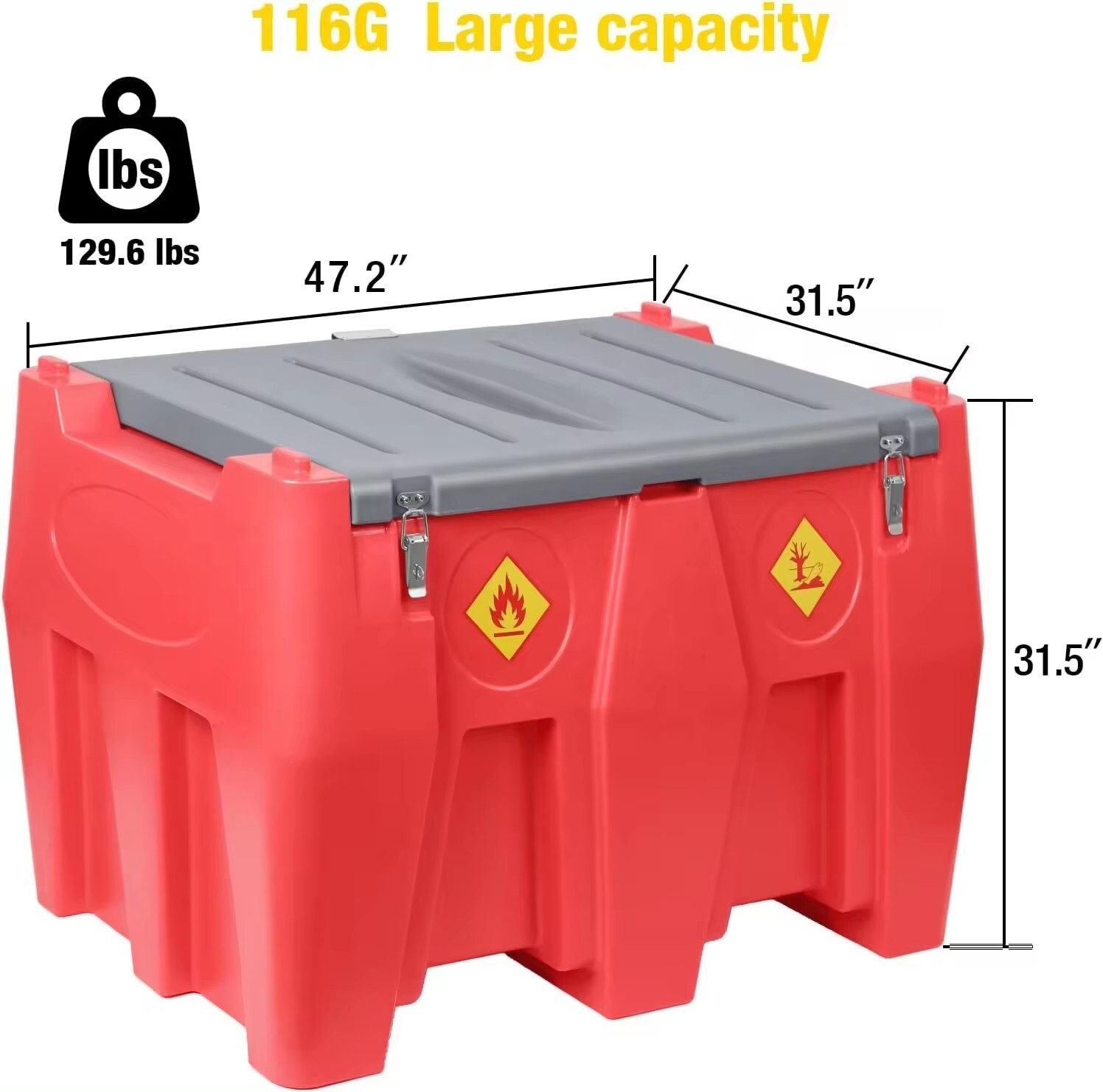 480L Rotomolded Plastic Diesel Fuel Tank With Automatic Dispensing