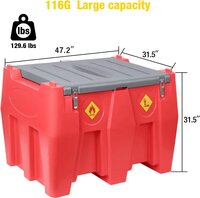 480L Rotomolded Plastic Diesel Fuel Tank With Automatic Dispensing