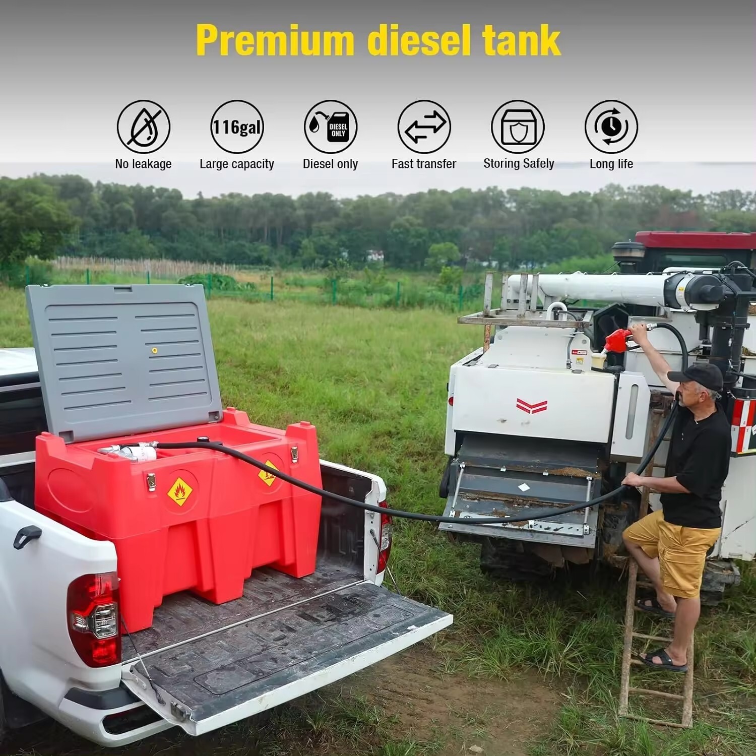 480L Rotomolded Plastic Diesel Fuel Tank With Automatic Dispensing