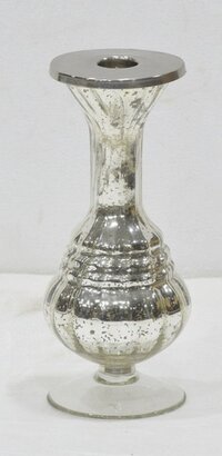 Silver Antique Decorative Candle Holder - Design: Plain