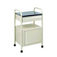 Hospital Bed Side Cabinet - Mild Steel Body, 40l X 40w X 82h Cm | Deluxe Three Sectional Design With Smooth Running Drawer And Epoxy Powder Coated Finish