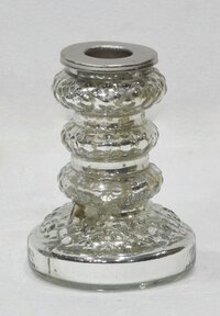 4 Inch Glass Candle Holder Silver Antique - Features: Attractive Designs