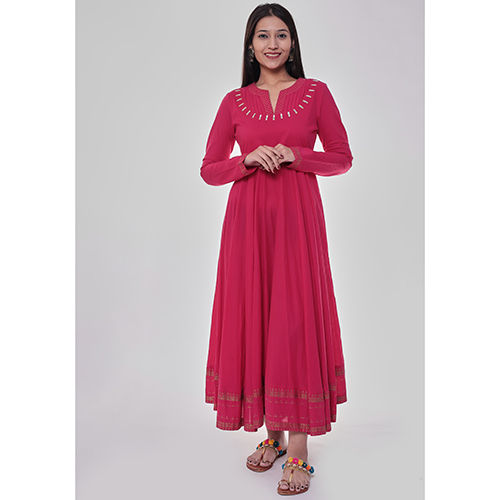 Hot Pink Gold Jari Tired Dress