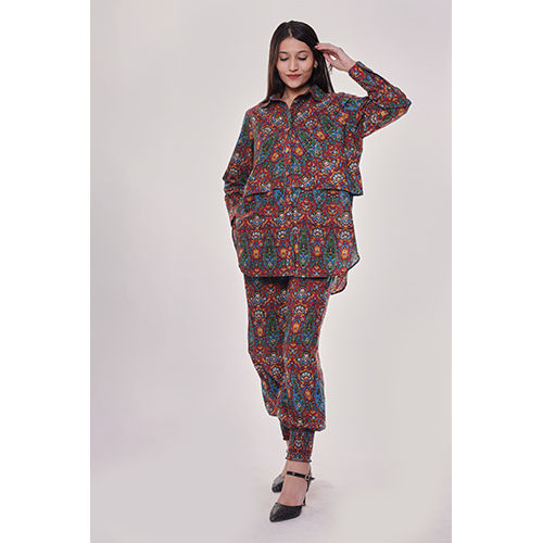 Multicolor Double Layered Shirt Co-ord Set