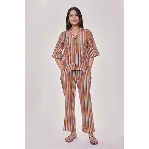 Multi Color Striped Night Suit