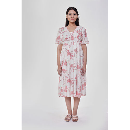 Multicolor Pink Blossom Summer Dress