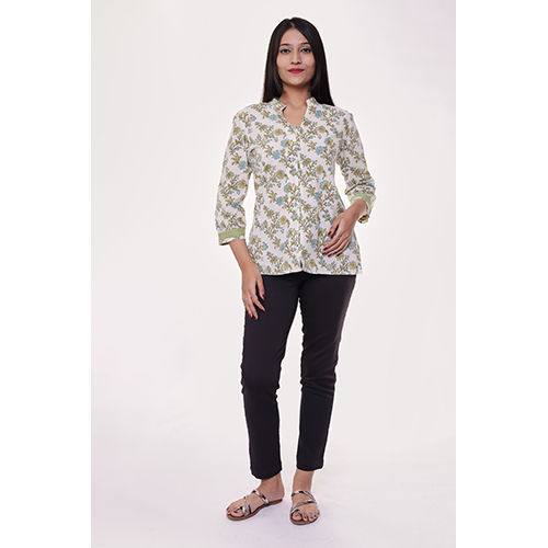 Washable Multi Printed White Ethnic Shirt