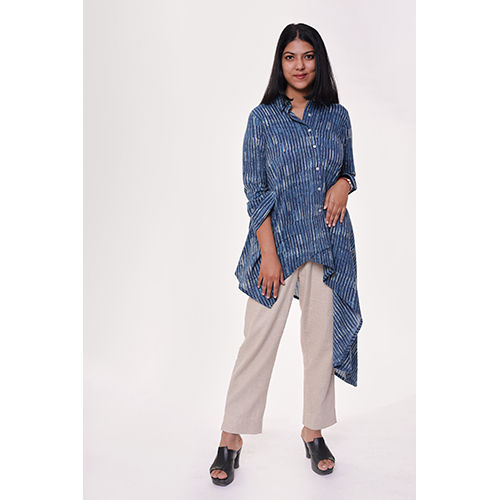 Asymmetric Indigo Designer Tunic