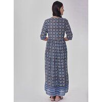 Indigo Angrakha Long Dress