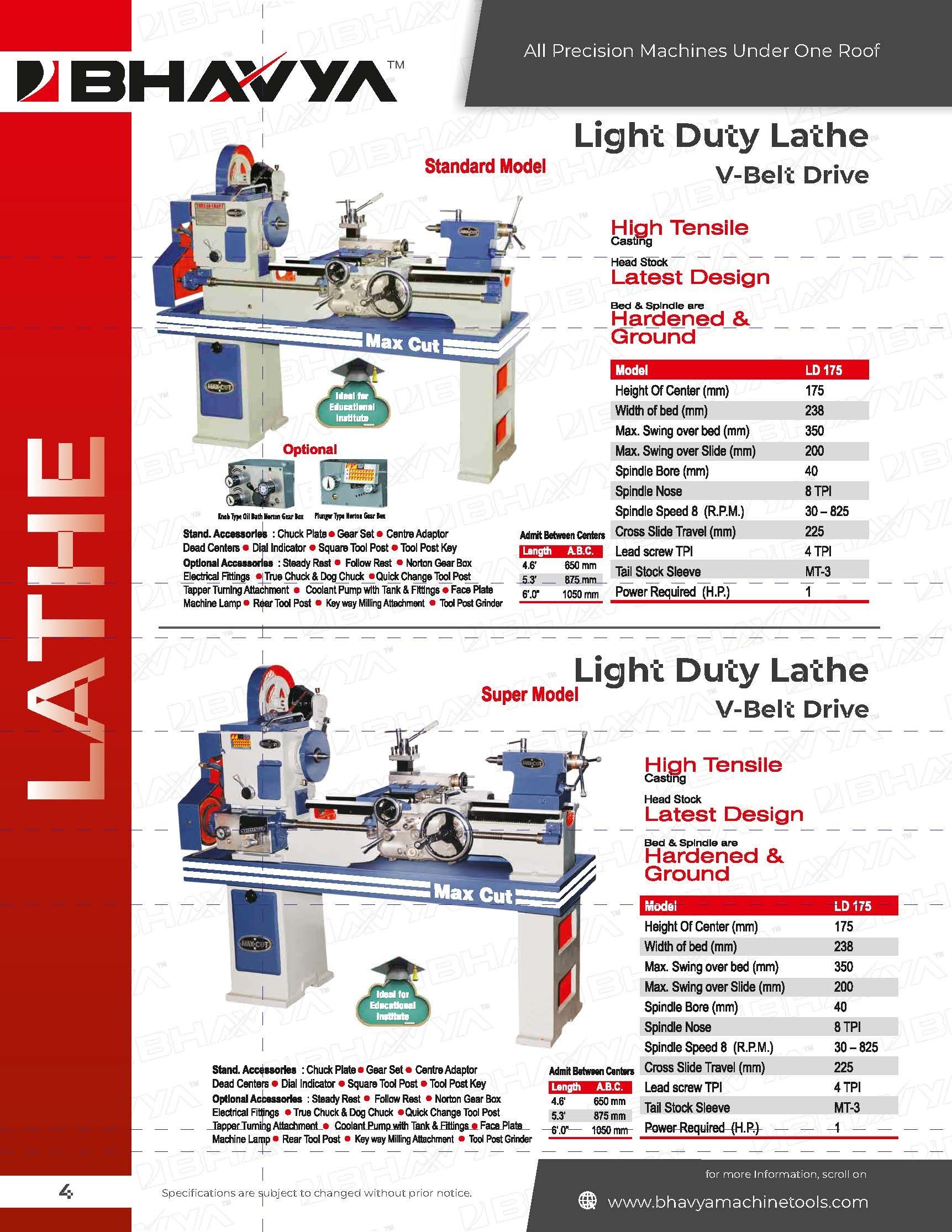 Max Series V-Belt Drive Lathe Machine