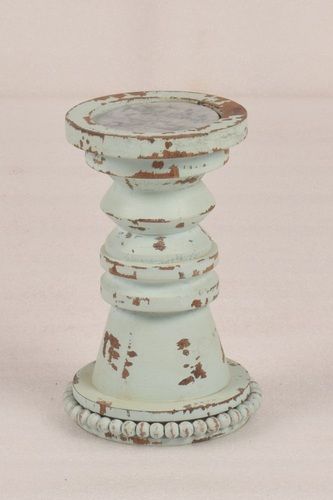 Wooden Candle Stand With Beads